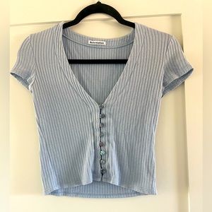 Reformation Nella knit top blue size SMALL